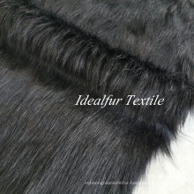 Black Smooth Raccoon Long Hair Faux Fur for Coat for Jacket Collar